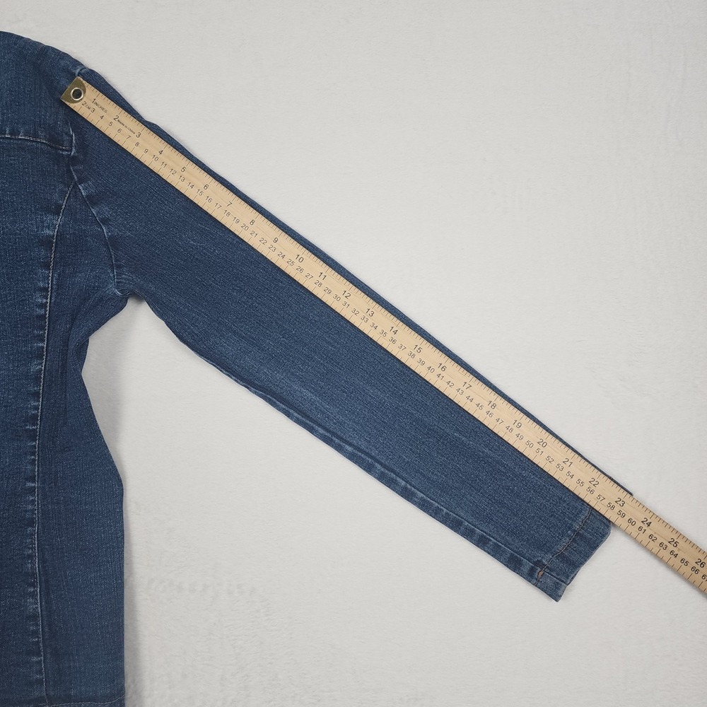 Monteau Denim Jacket Womens Large Blue Stretch Jean Button Front Made USA - Picture 8 of 10